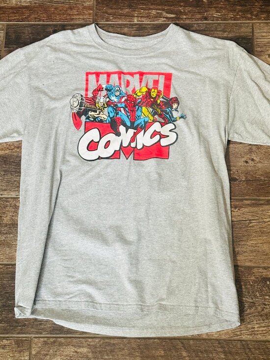 Marvel Other - Marvel Comics T Shirt Men's Large L Grey - Large Graphic Tee Spider-Man Iron Man